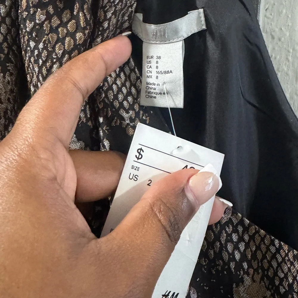 H&M Black and Gold Snake Skin Patterned Dress - Picture 3 of 4